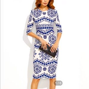 Shein Porcelain Print Pencil Dress